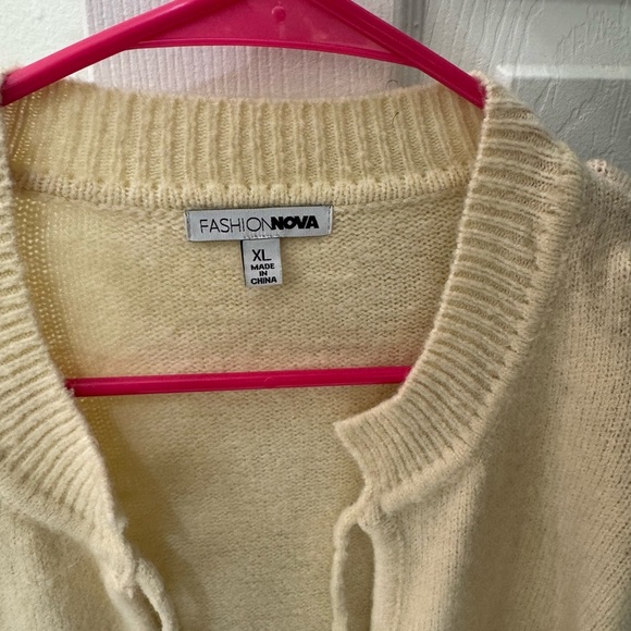 Fashion Nova Beige V-Neck Sweater - Picture 3 of 3